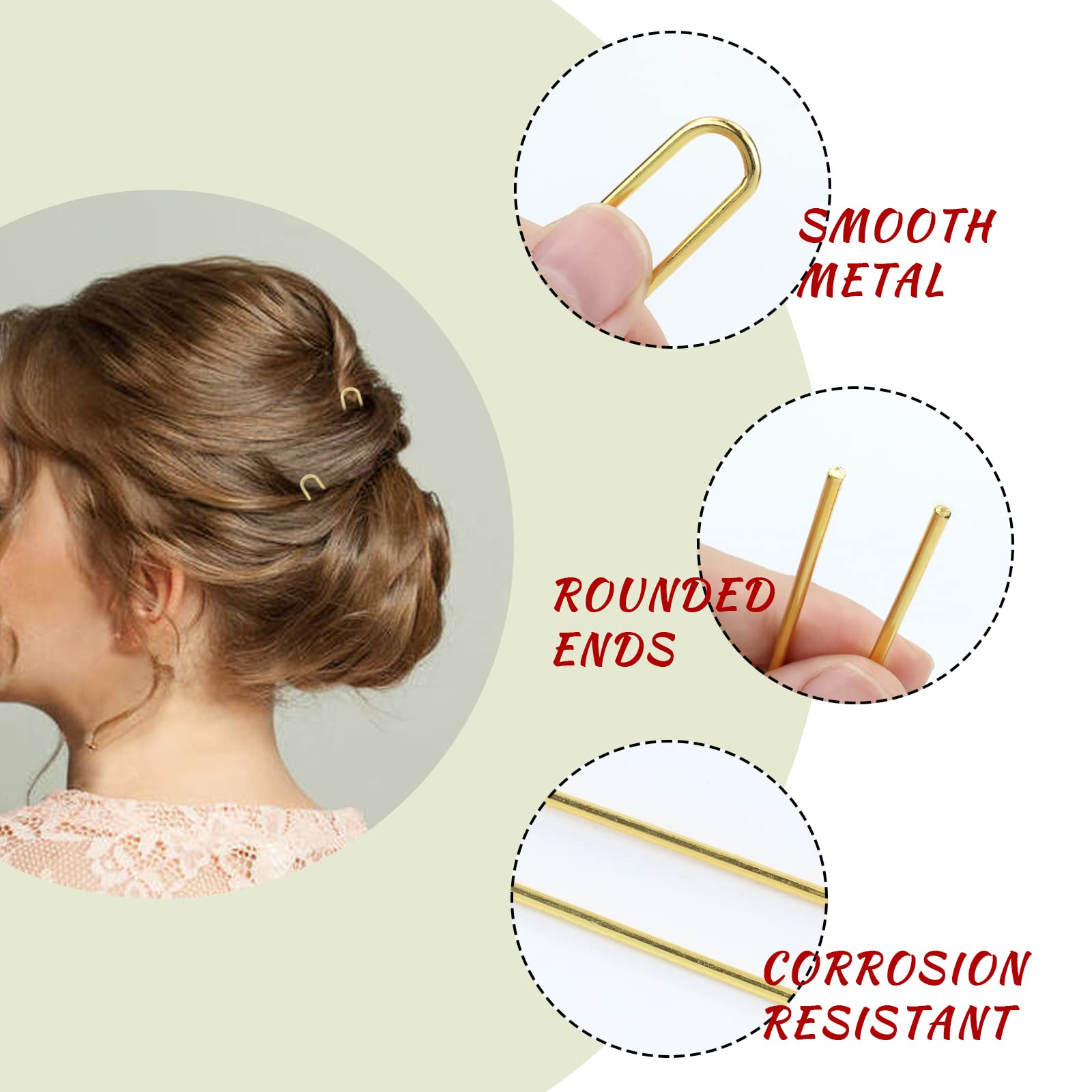 Amazon.com : Lawie 30 Pack 4 Inch Silver Gold U Shaped Hair Pins